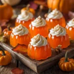Pumpkin Jello Shots with Fireball: Perfect Halloween and Thanksgiving Party Ideas 12 Close-up of pumpkin jello shots in mini cups