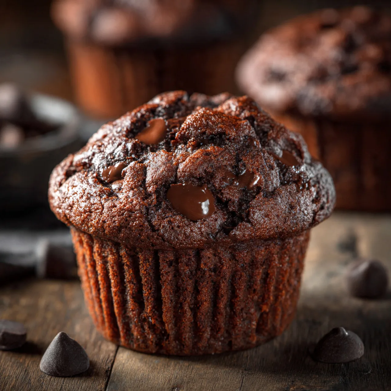 Mini chocolate party dump cake in muffin liner