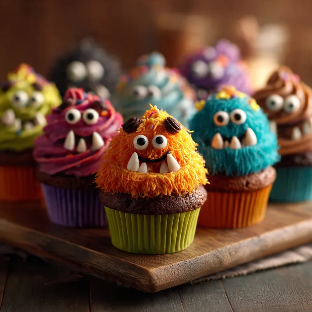 Monster Mash Cupcake Cake with colorful frosting