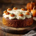 Halloween Pumpkin Spice Cake Made with Fresh Pumpkin 12 Halloween pumpkin spice cake slice with frosting