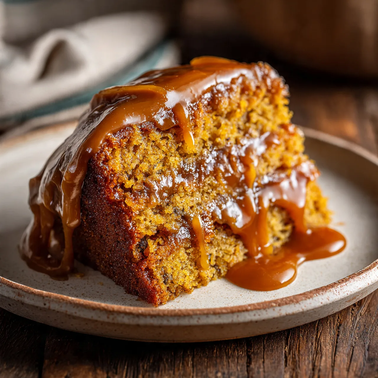How to Make Caramel Pumpkin with Pumpkin Caramel Sauce 8 Slice of caramel pumpkin cake drizzled with pumpkin caramel sauce
