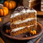 Halloween Pumpkin Spice Latte Cake – A Cozy Fall Favorite 12 Halloween Pumpkin Spice Latte Cake slice with coffee frosting