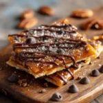 Close-up of churro saltine toffee square