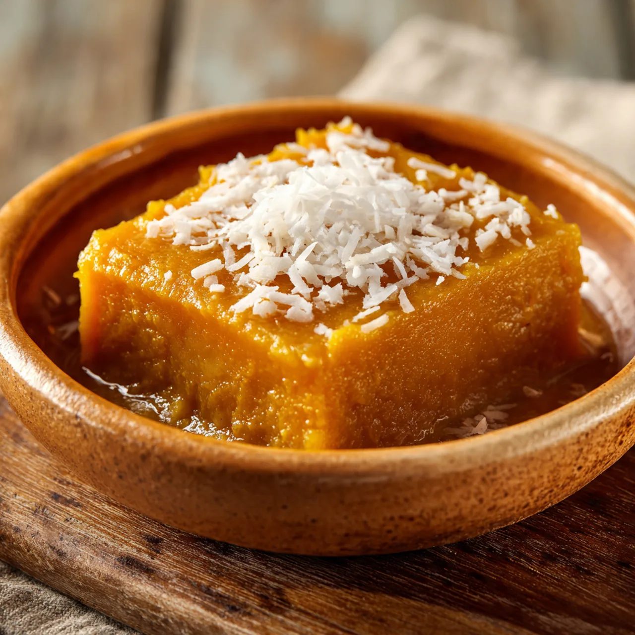 Coconut Pumpkin Recipe – Creamy, Easy, and Family-Friendly 8 Creamy coconut pumpkin dessert served in a bowl