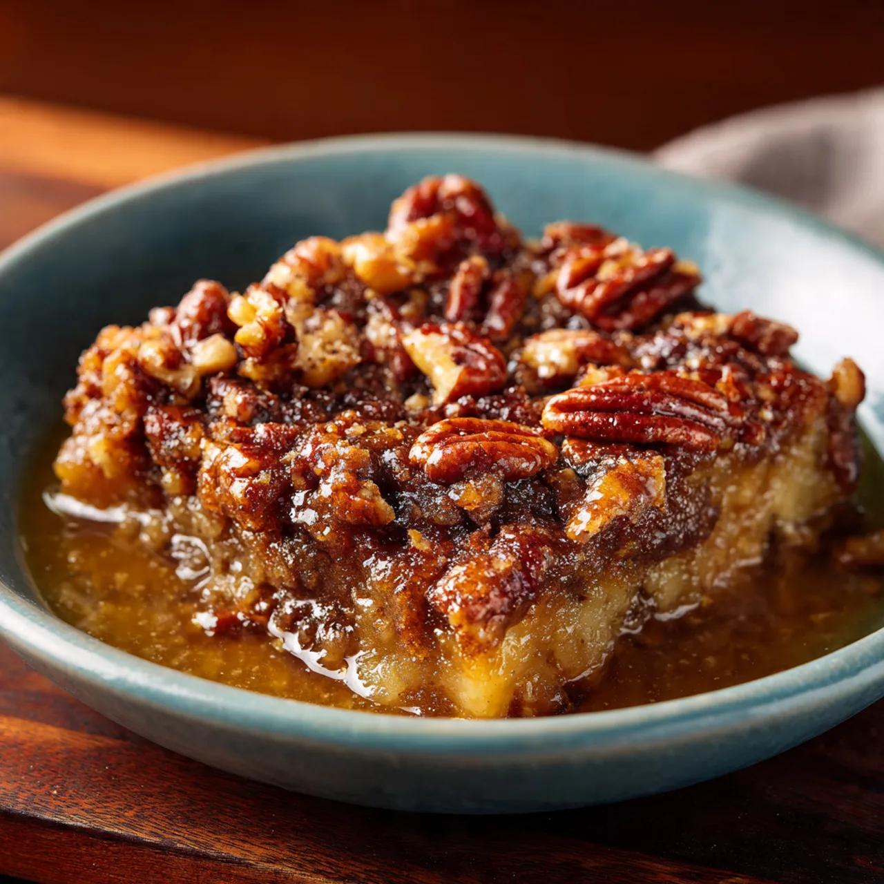 Pecan Pie Dump Cake Bars for Holidays and Weeknights 8 Classic pecan pie dump cake served hot