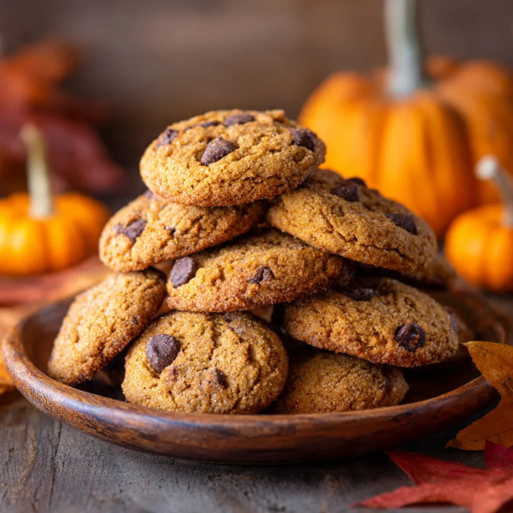 Close-up of chewy pumpkin cookies