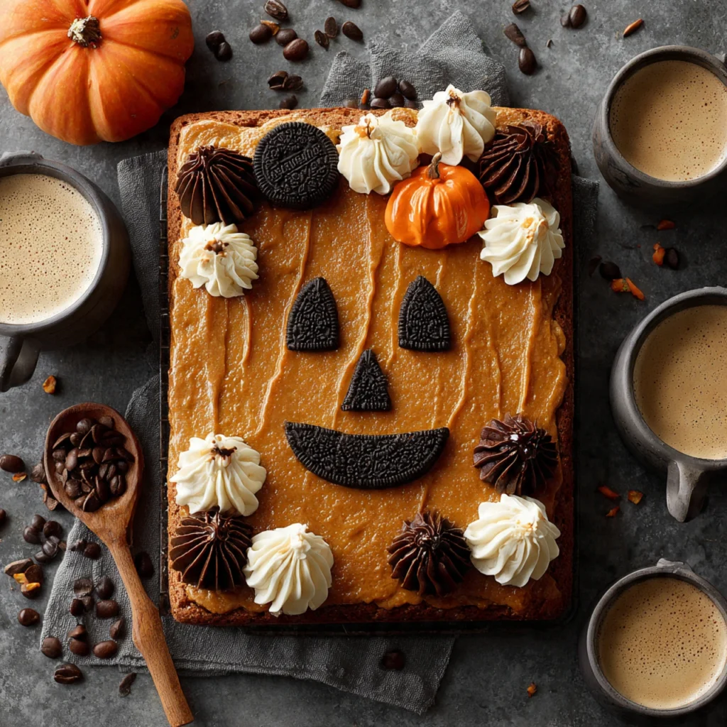 Halloween Pumpkin Latte Sheet Cake