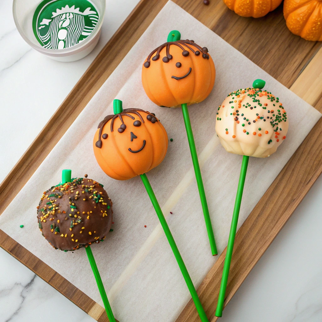 Halloween pumpkin cake pops variations