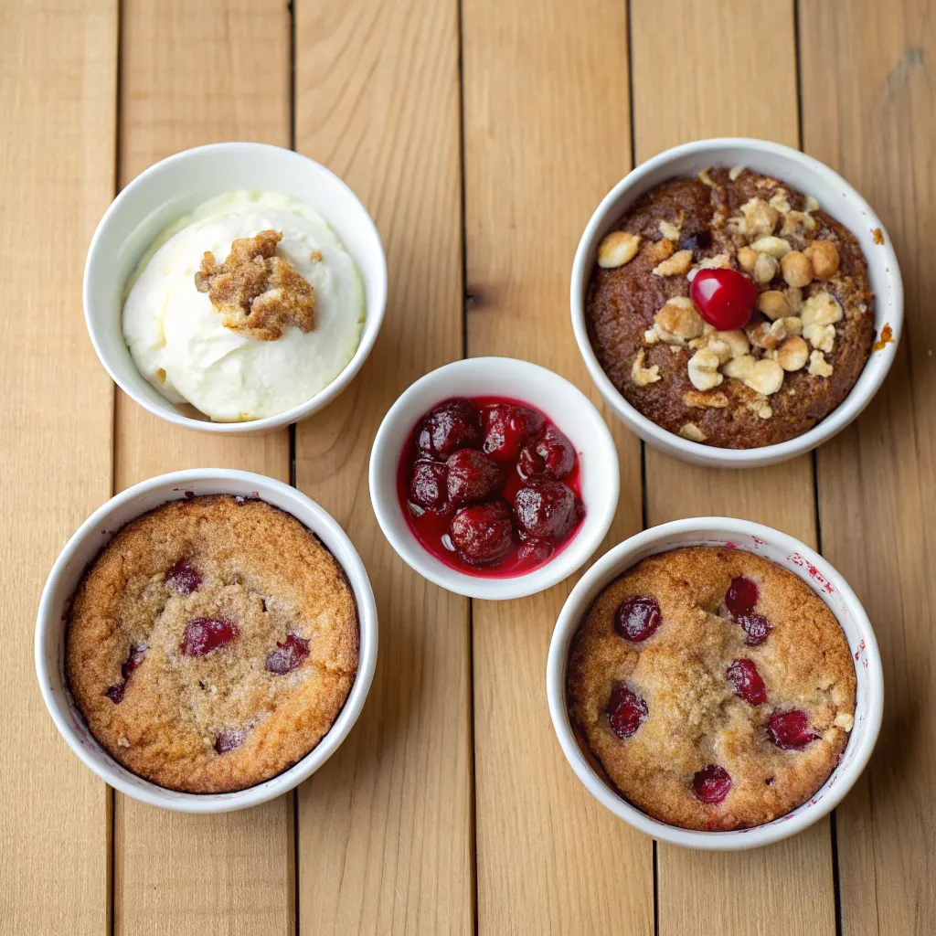 Four Cherry Yogurt Dump Cake variations