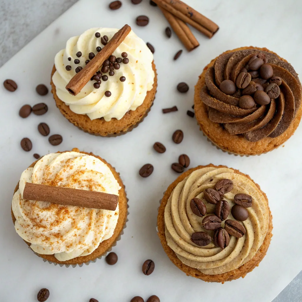 Four pumpkin spice latte cake variations