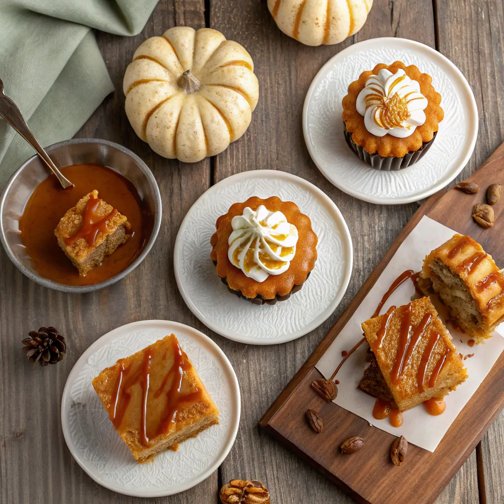 Ingredients for caramel cauldron pumpkin cake