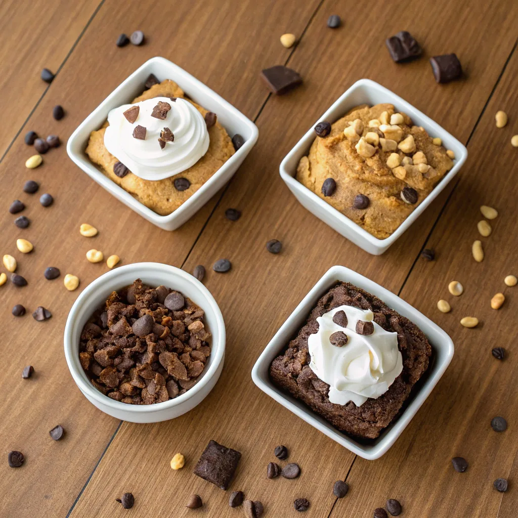 Variations of peanut butter chocolate dump cake