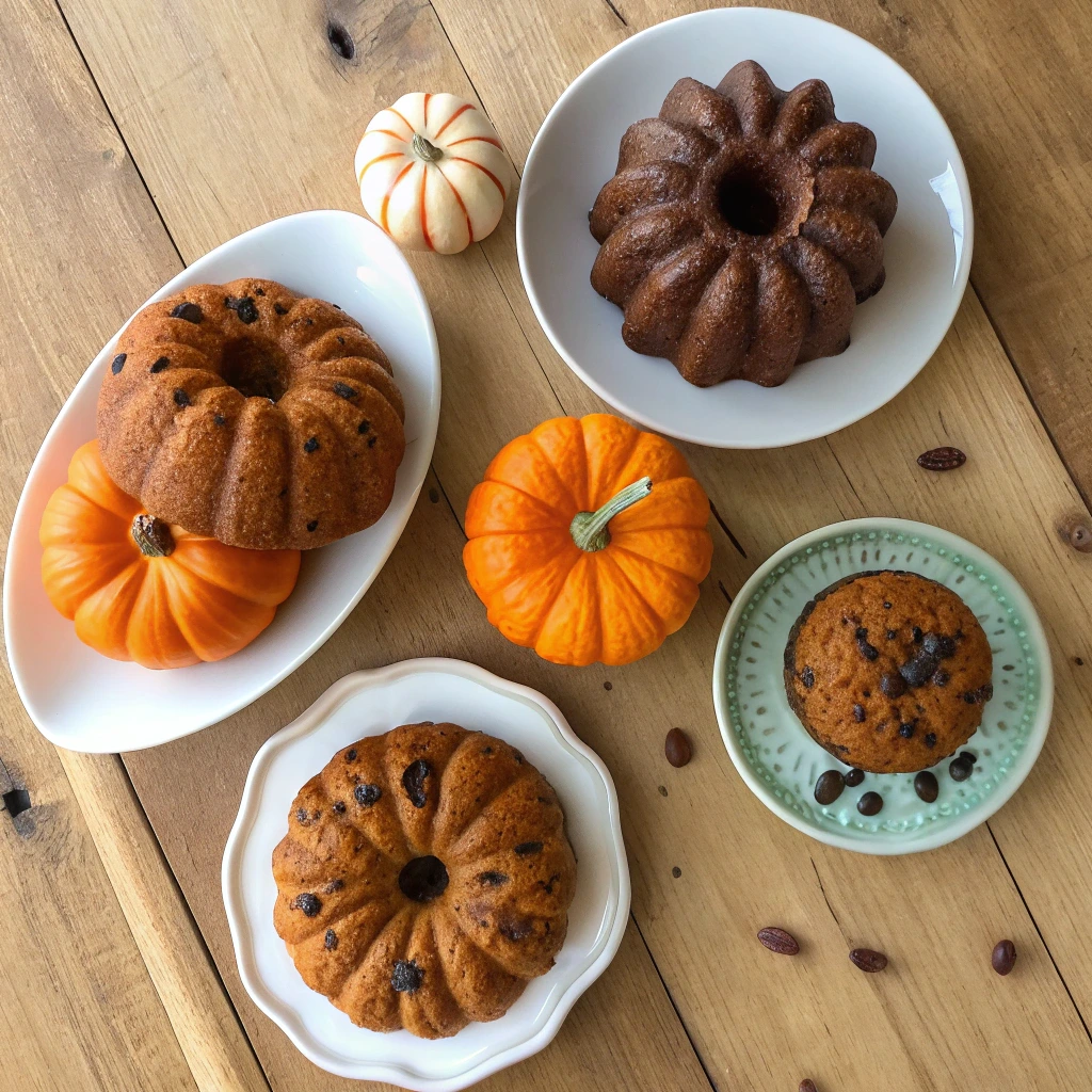 Variations of pumpkin chocolate chip cake