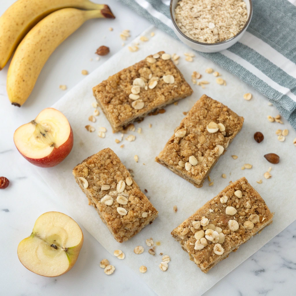Different variations of banana oatmeal bars