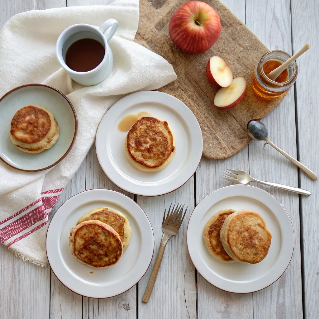 Variations of apple cinnamon pancakes