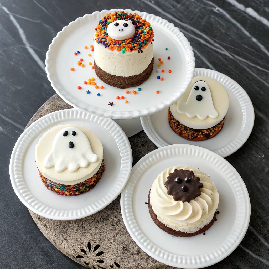 Variations of Halloween Ghost Vanilla Cake