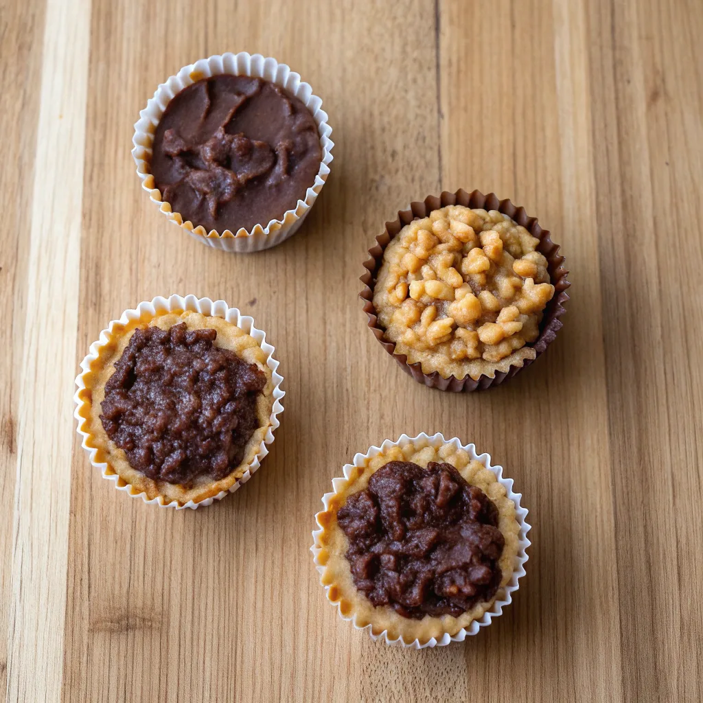 Variations of chocolate peanut butter rice krispie cups