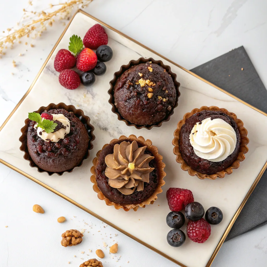 Four variations of Champagne-Infused Dump Cake Bites