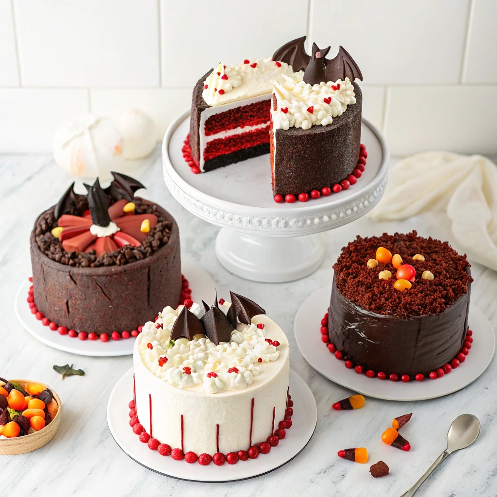 Halloween Vampire Blood Cake variations