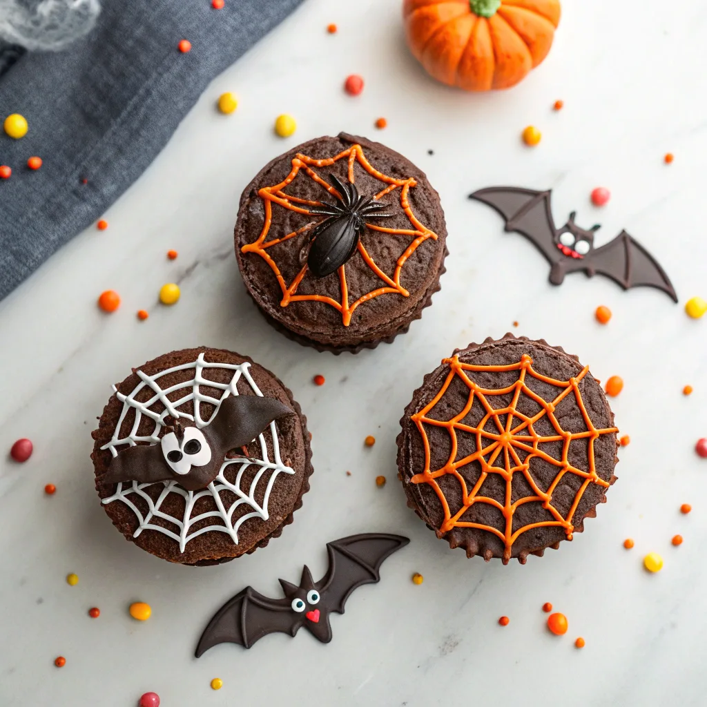 Halloween Chocolate Spiderweb Cake variations