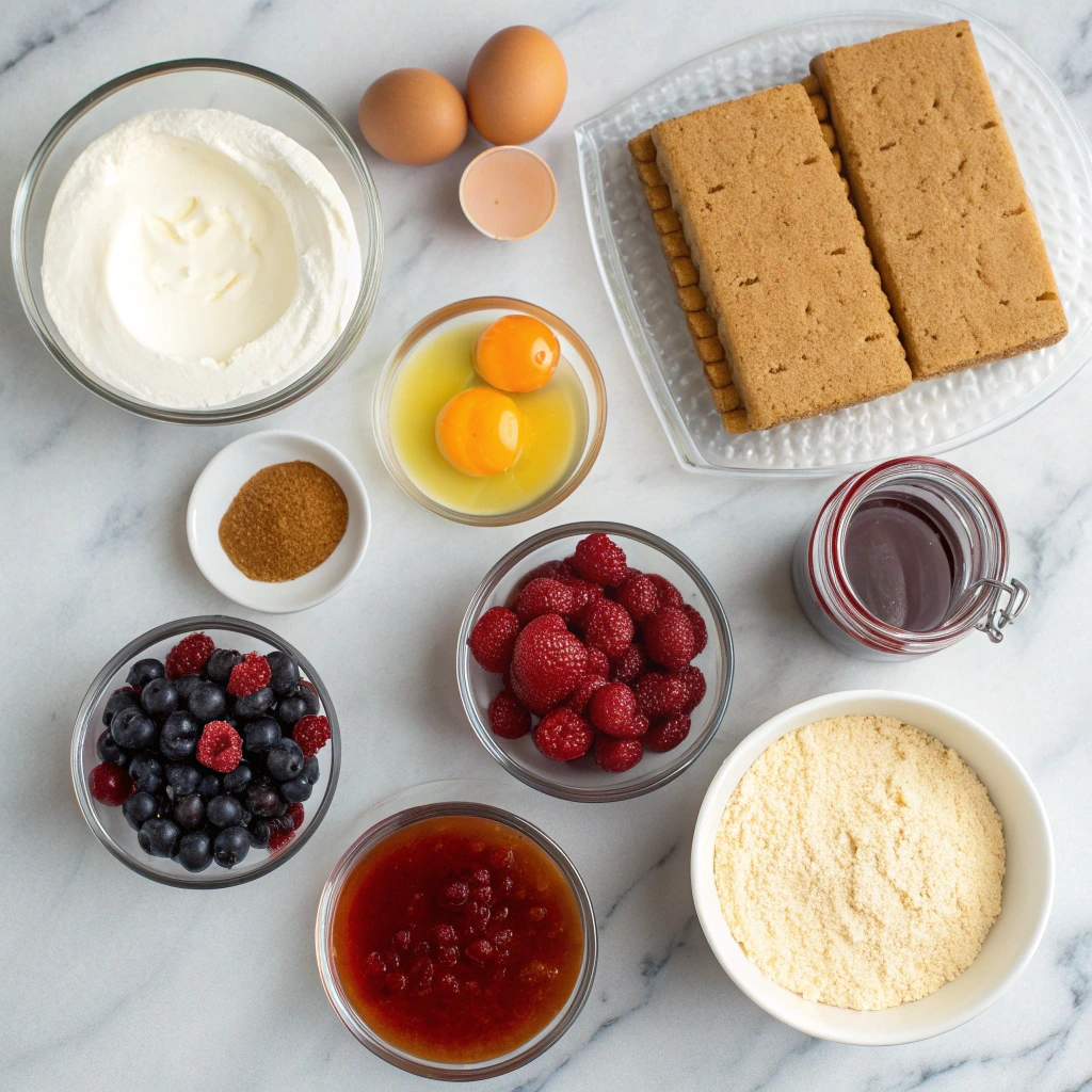 Ingredients for Halloween Bloody Berry Cheesecake