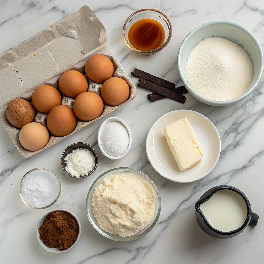 Monster Mash Burnt Basque Cheesecake – Halloween Party Favorite 9 Ingredients for Burnt Basque Cheesecake laid out