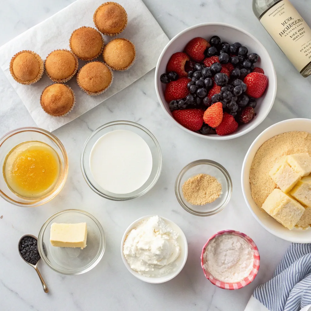 Ingredients for Champagne-Infused Dump Cake Bites