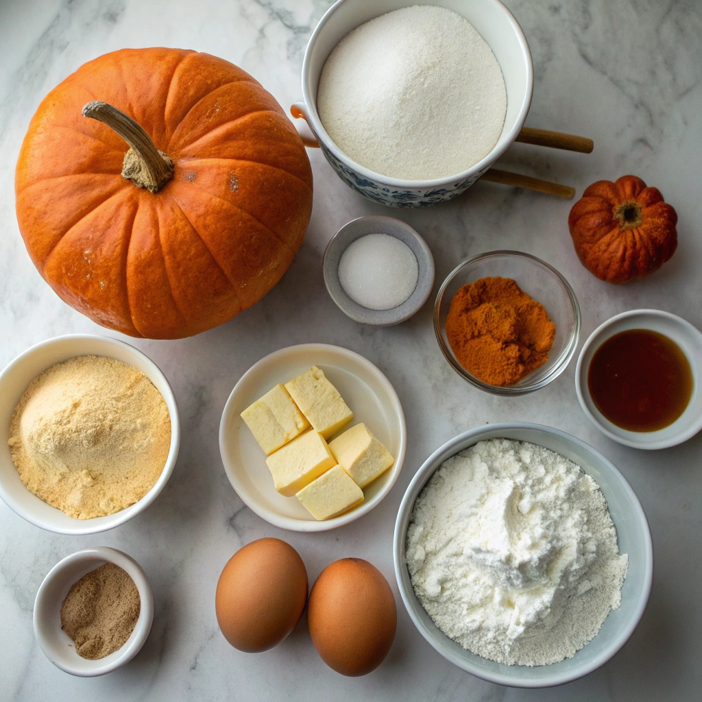Ingredients for pumpkin layer cake
