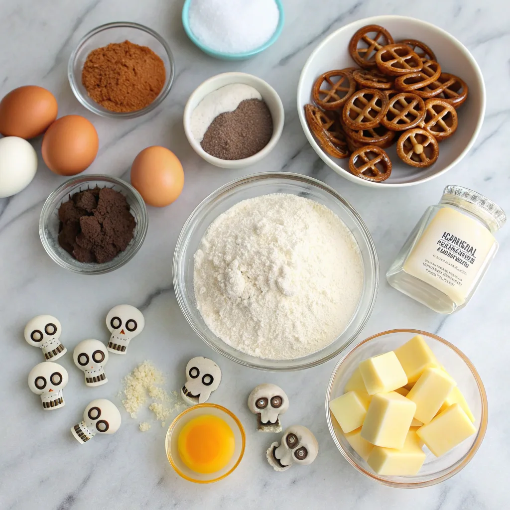 Skeleton cupcakes ingredients laid out