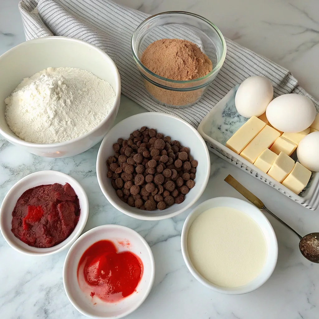 Molten Skull Lava Cake – Spooky Halloween Dessert Delight 9 Ingredients for skull lava cake on marble