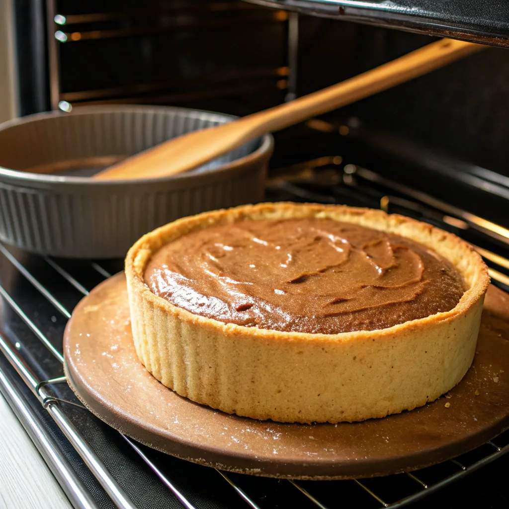 Coffin of Cocoa – Amazing Mocha Cake Recipe for a Creepy Halloween Treat 10 Amazing mocha cake baking in oven