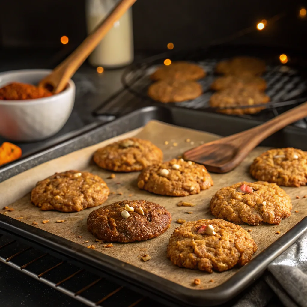Brown Butter Pumpkin Oatmeal Cookies Perfect for Holidays 10 Baking brown butter pumpkin oatmeal cookies in oven