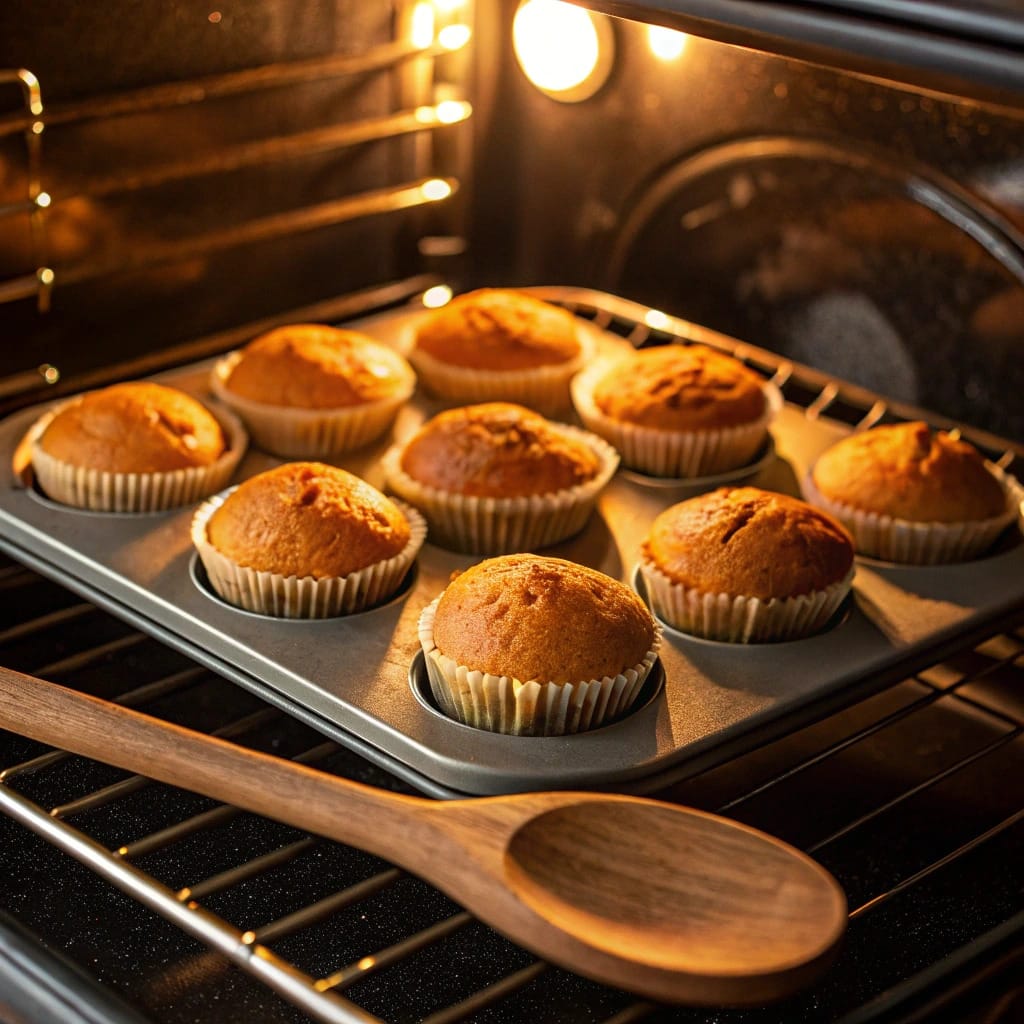 Spooky Pumpkin Cupcakes Recipe for Quick and Festive Halloween Fun 10 Baking spooky pumpkin cupcakes in oven