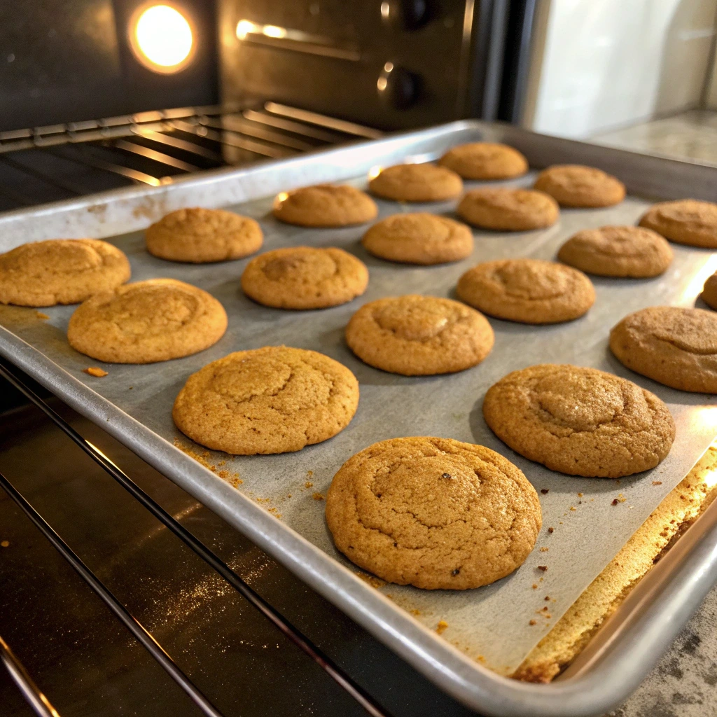 Pumpkin Spice Cookies Recipe: Soft, Chewy, and Full of Autumn Flavor 10 Pumpkin spice cookies baking in oven