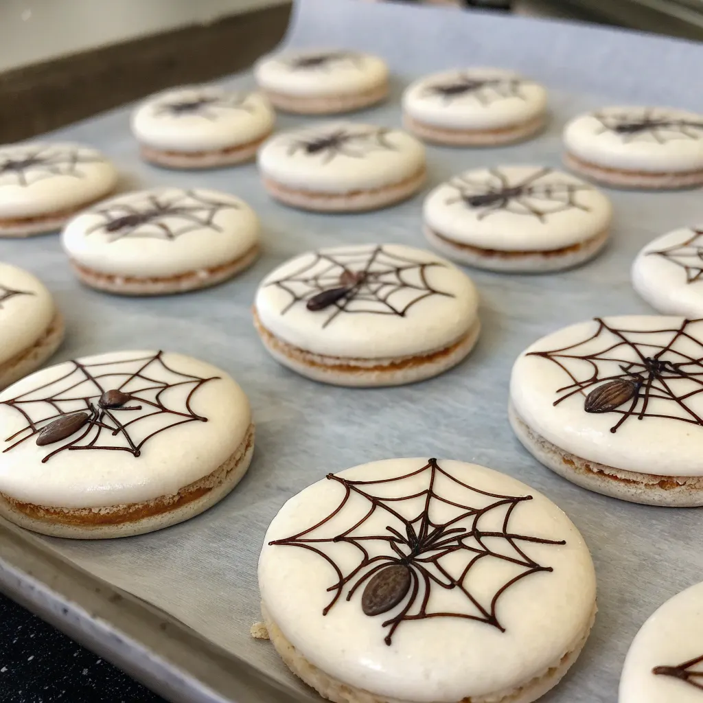 Baking Spooktacular Spider Macarons