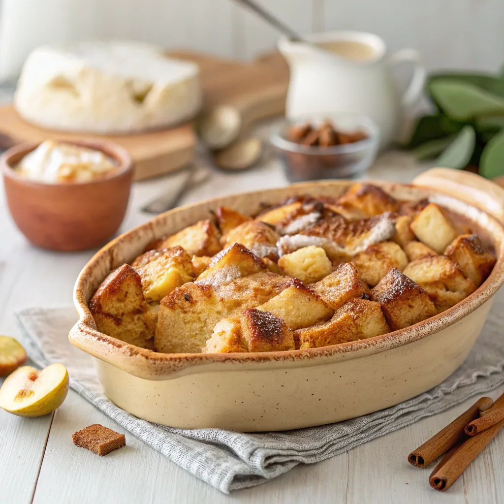 Slow cooker French toast casserole served hot