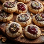 Soft thumbprint cookies with jam centers
