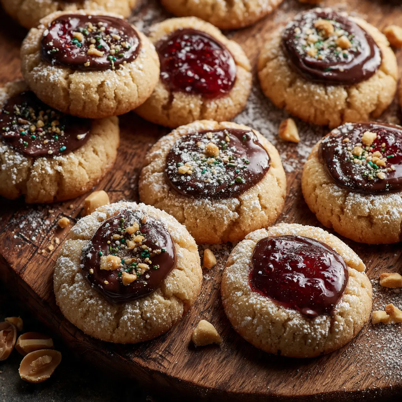 Soft thumbprint cookies with jam centers