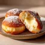 Korean Milk Cream Donut cut open to show filling