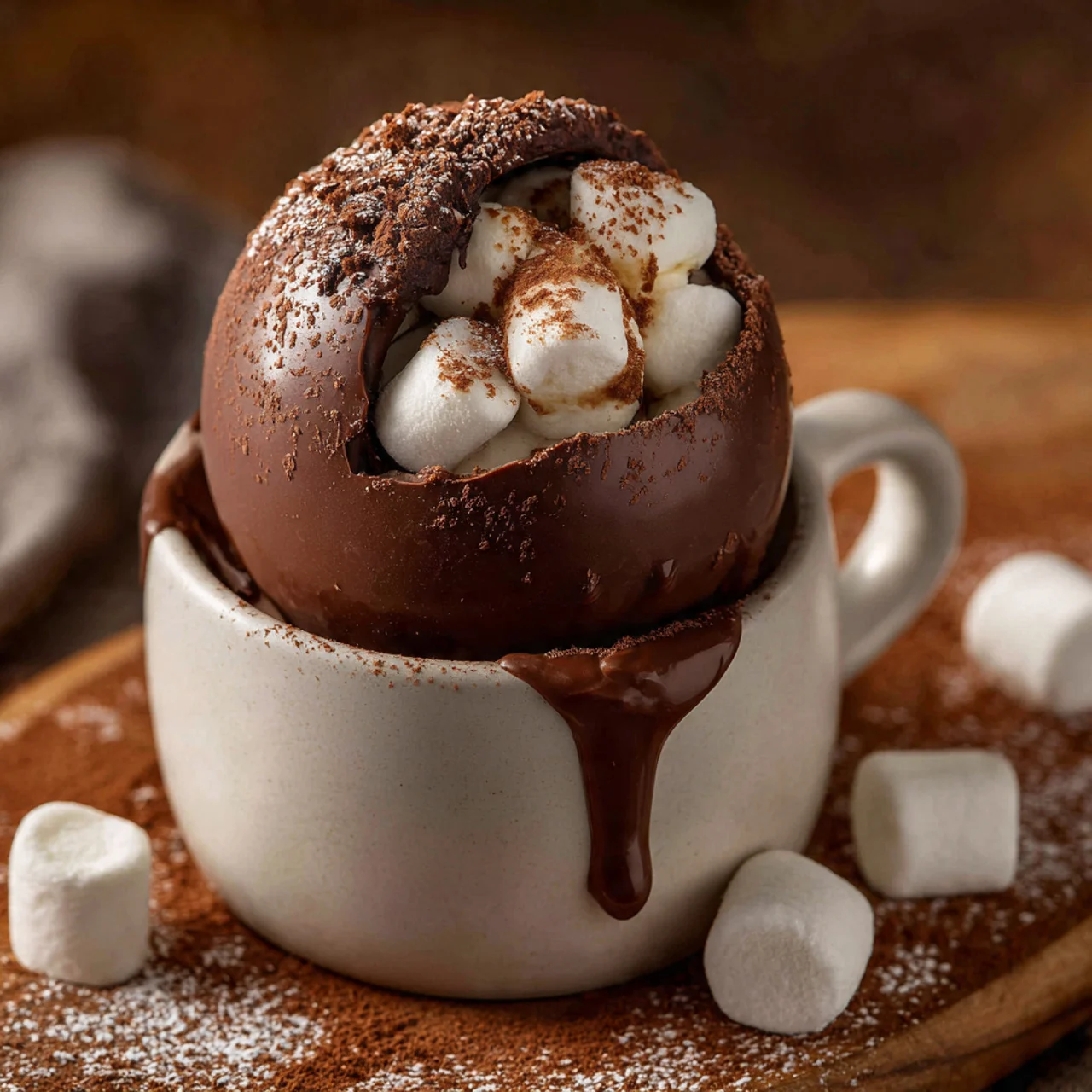 Hot Chocolate Bombs Recipe: Easy DIY for Family Fun 8 Hot chocolate bomb melting in a mug