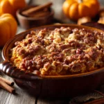 Witches’ Brew Pumpkin Pecan Cobbler – Spooky Fall Treat 12 Pumpkin pecan cobbler served hot