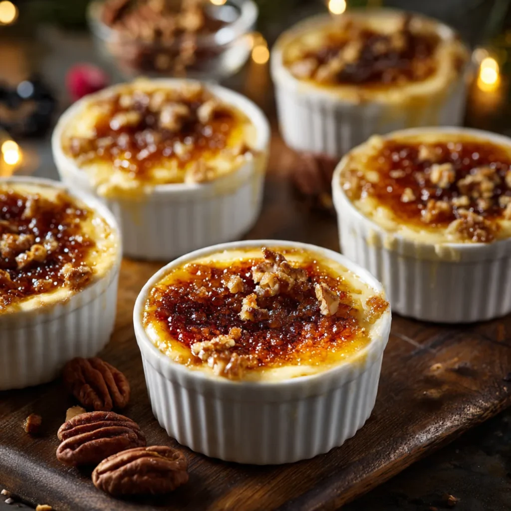 Mini crème brûlée cheesecake in a ramekin
