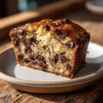 Best Banana Chocolate Chip Cake Recipe for Every Occasion 12 Moist banana chocolate chip cake on plate