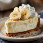 Slice of banana cream cheesecake