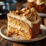 Biscoff Cookie Butter Cake Recipe – Perfect for Any Occasion 12 Slice of Biscoff Cookie Butter Cake topped with frosting