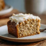 Classic banana cake slice with frosting