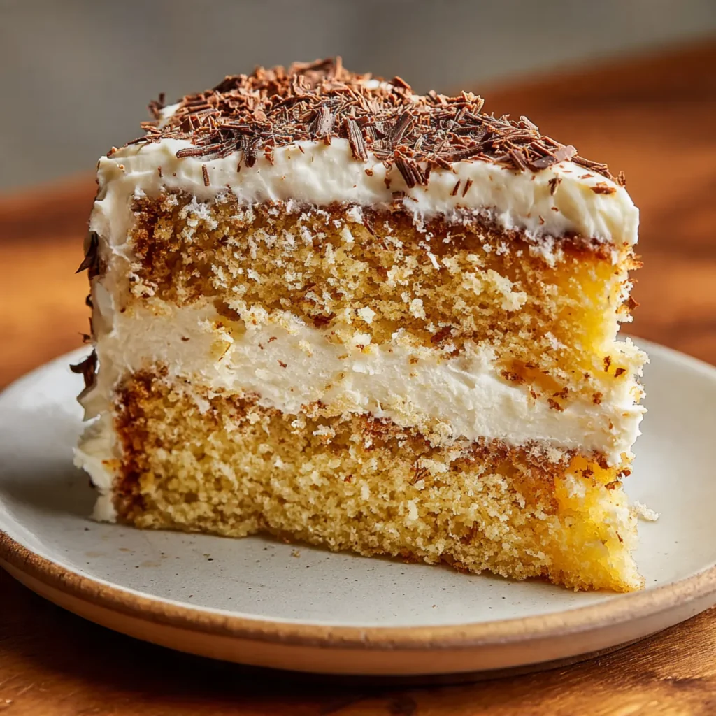 Slice of Classic Neiman Cake on white plate