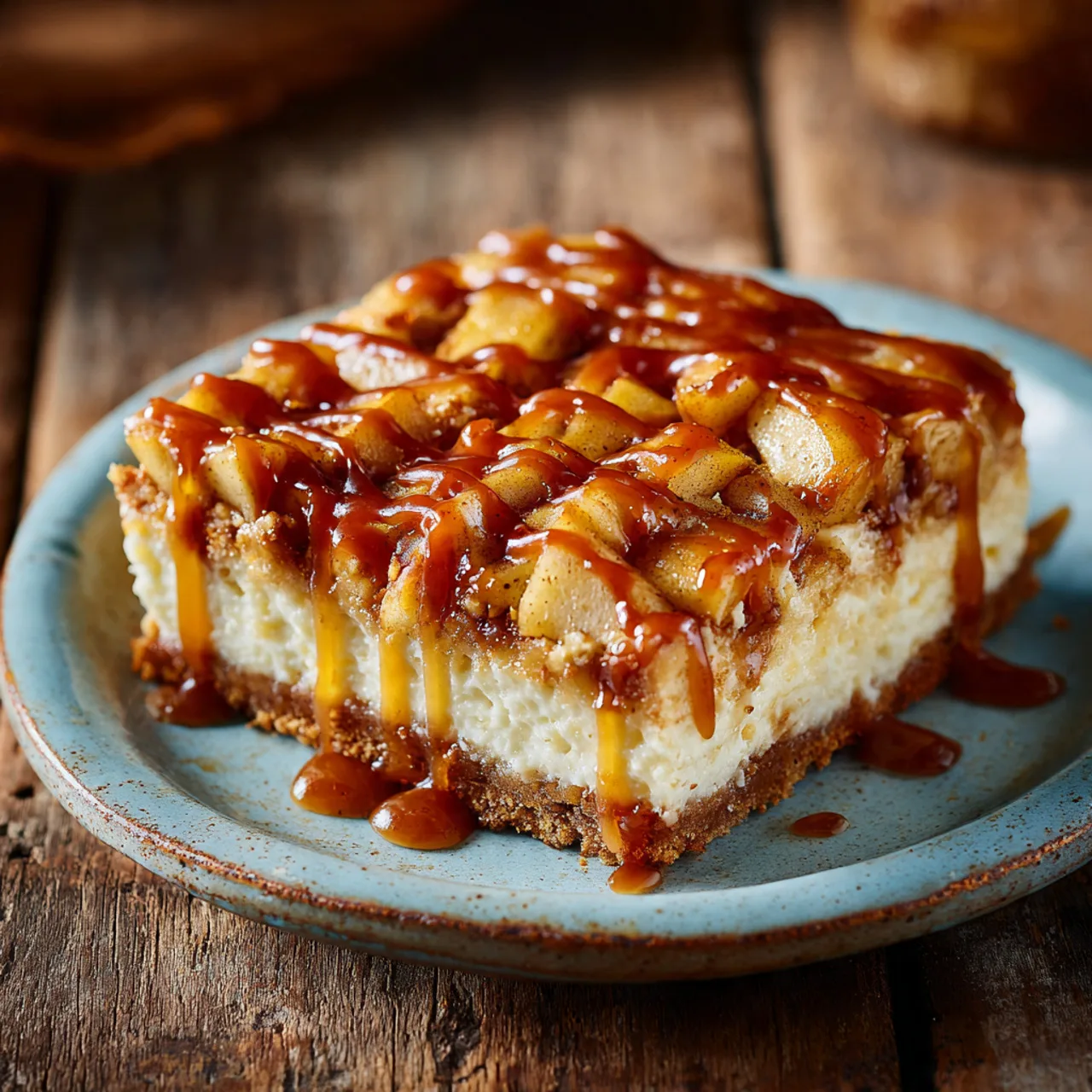 Creepy Crawly Caramel Apple Cheesecake Bars Recipe – Fun Halloween Treat 8 Creamy caramel apple cheesecake bars with spiced apple topping