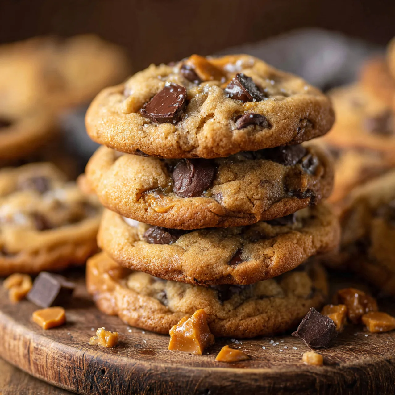 Brown Butter Chocolate Chip Cookies with Toffee and Extra Chocolate 8 Close-up of brown butter chocolate chip cookie