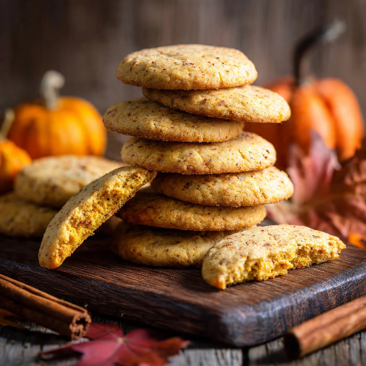 Spiced Pumpkin Pie Cookies for a Haunted Halloween 8 Stack of soft pumpkin pie cookies